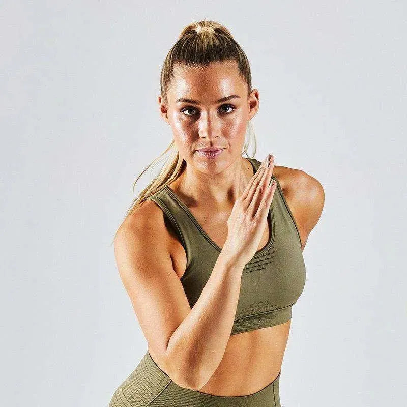 Vital Seamless Sports Bra - Khaki
