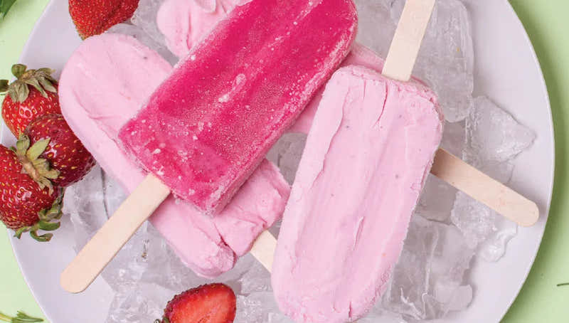 Strawberries and Cream Ice Blocks