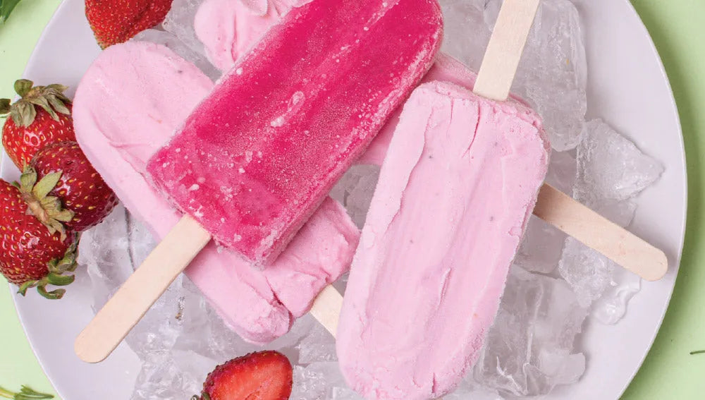 Strawberries and Cream Ice Blocks