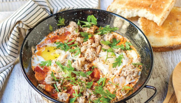 Eggs Fried on Tomatoes with Tuna - VPA Australia
