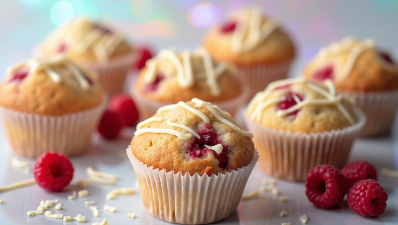 White Chocolate & Raspberry Protein Muffins