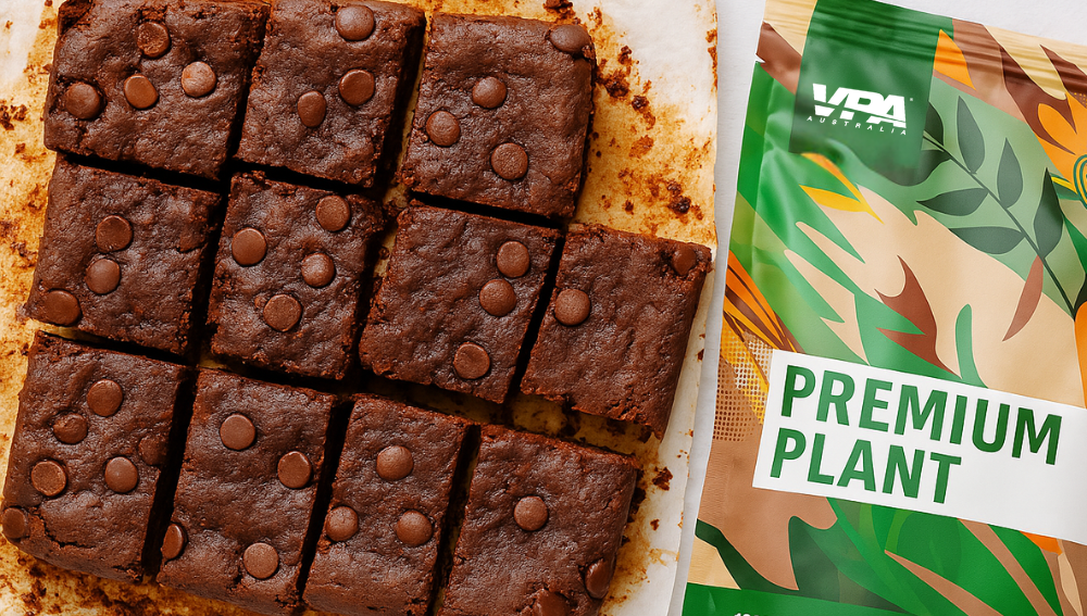 Chocolate Sweet Potato Protein Brownies