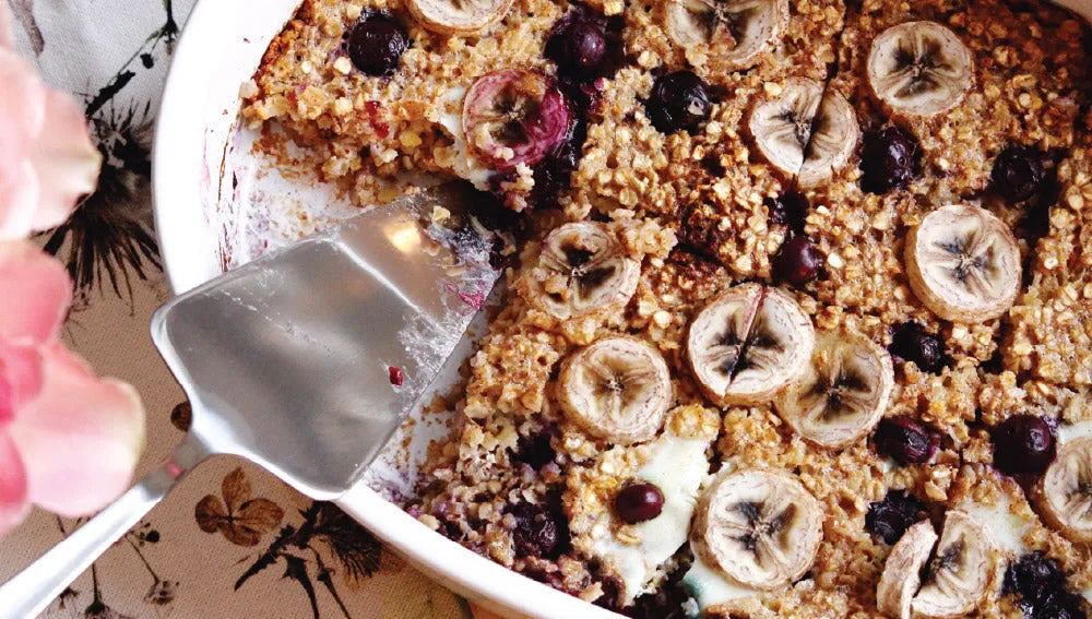 Banana Blueberry Baked Slice