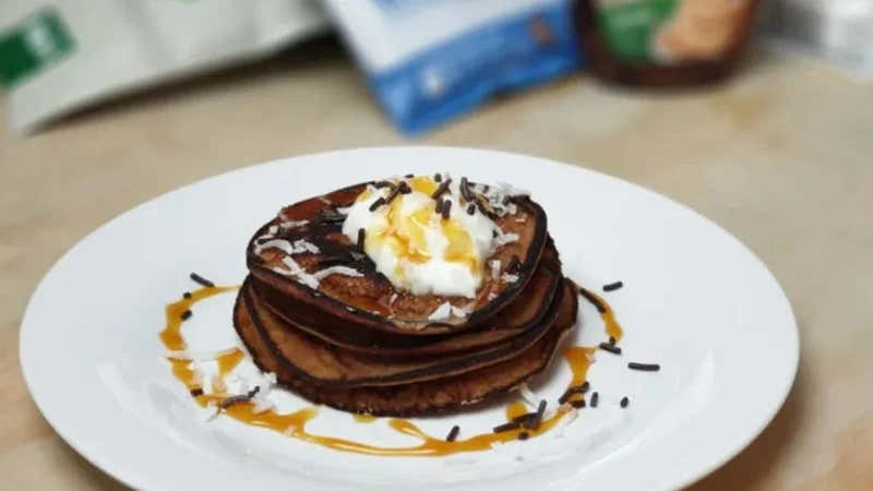 Choc Caramel Protein Pancakes