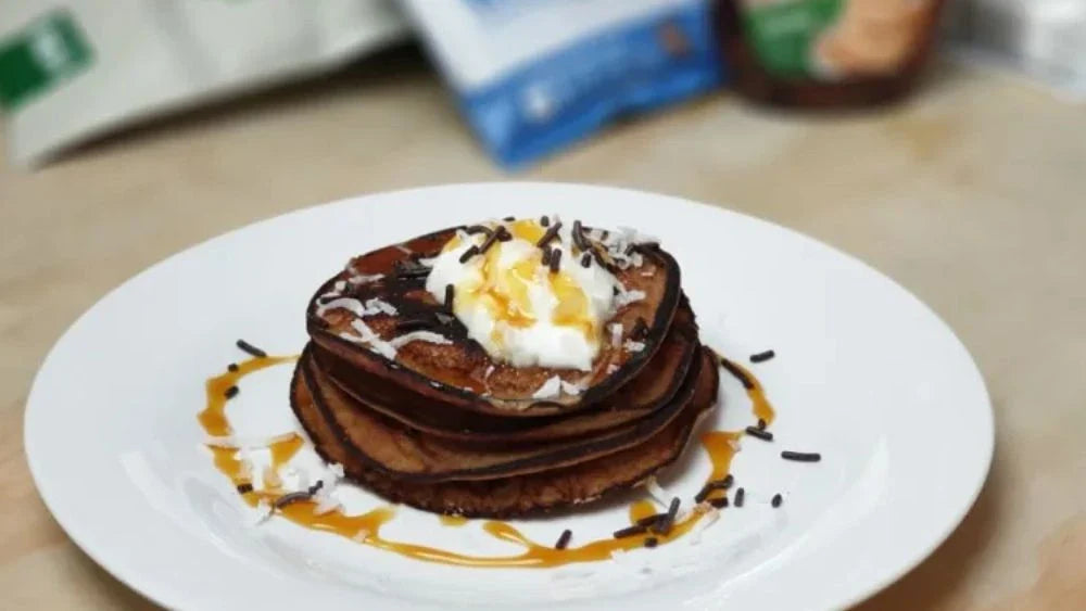 Choc Caramel Protein Pancakes